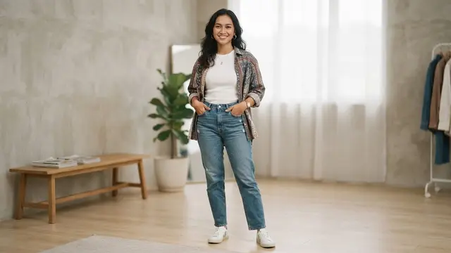 Cara tampil elegan tanpa pakaian mahal dan ini pilihan yang cocok untuk masing-masing zodiak yakni Aquarius kemeja motif dan jeans