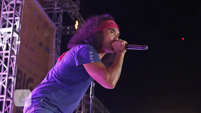 Konser perayaan hari ulang tahun ke-34 Slank di Jakarta, Selasa (26/12/2017).