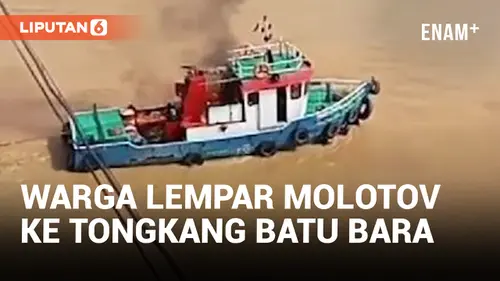 VIDEO: Sering Tabrak Jembatan, Kapal Tongkang Batu Bara di Jambi Dilempar Molotov