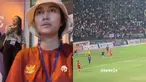 Azizah Salsha terlihat tegang saat nonton laga timnas Indonesia vs Thailand di ajang SEA Games 2022. Azizah langsung datang ke stadion untuk mendukung Arhan. Hubungan Azizah dan Arhan kala itu belum tercium netizen.(Liputan6.com/TikTok/apaaja)