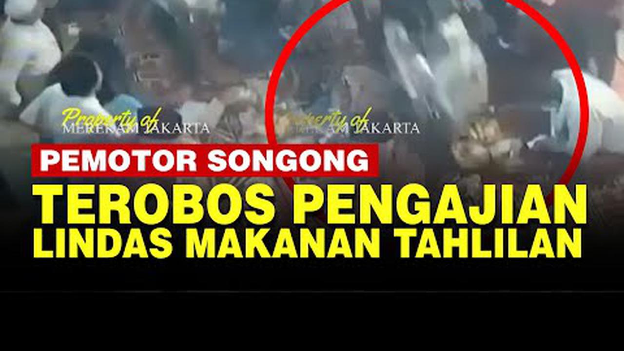 VIDEO: Pemotor Songong Lindas Makanan Tahlilan, Terobos Warga Sedang Pengajian
