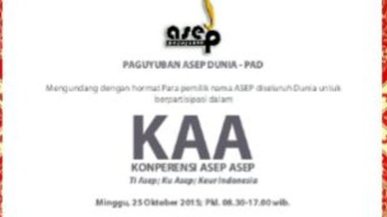 Paguyuban Asep Dunia Siapkan Beasiswa bagi Pemilik nama Asep