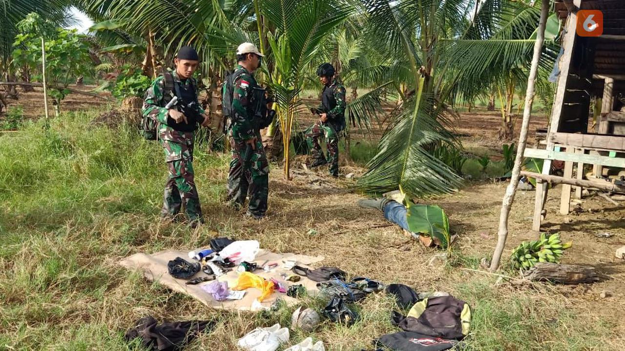 lokasi penggerebekan dan barang bukti dari penangkapan teroris di kabupaten Parigi Moutong