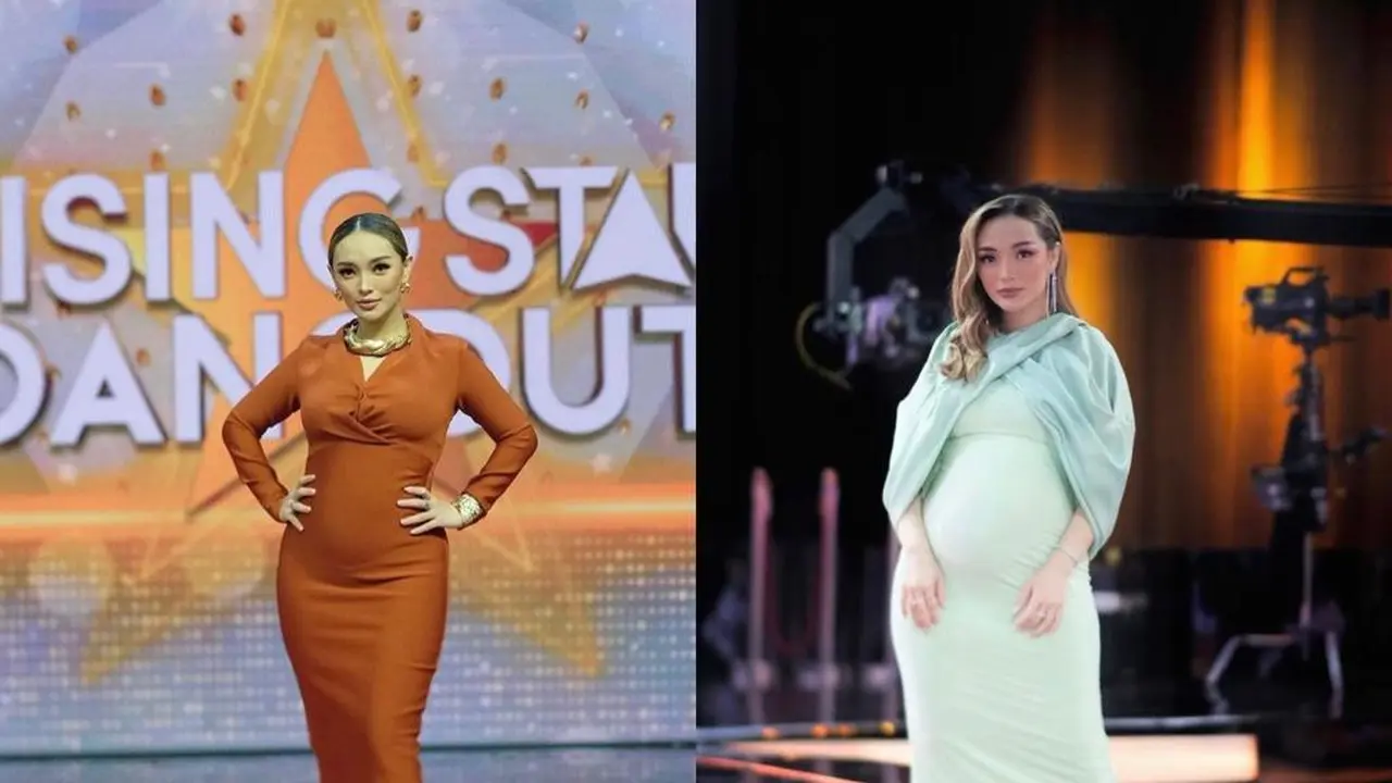 4 Potret Gaya Zaskia Gotik Pamer Baby Bump yang Makin Besar dengan Gaun Pas Badan