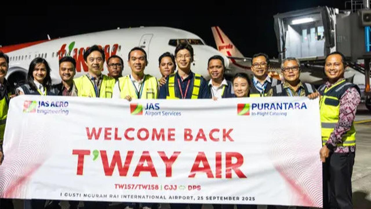 JAS Airport Services Sambut kembali T'way Air di Bali, Buka Rute Baru Cheongju–Denpasar