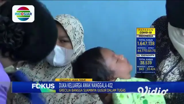 Grecilia Fernanda, istri dari awak KRI Nanggala 402 yang baru saja melahirkan seorang bayi berusia belasan hari. Si kecil ini harus kehilangan sang ayah yang telah gugur sebagai awak KRI Nanggala 402.