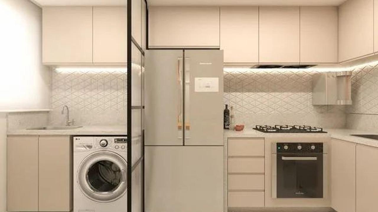 5.  Dapur dengan Cuci Baju di Ruang Cuci Bergaya Loft