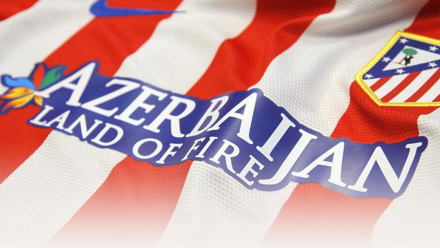 Logo Azerbaijan di seragam Atletico Madrid