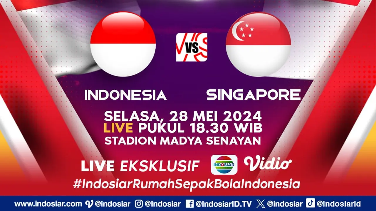 Indosiar Siarkan Pertandingan Uji Coba Timnas Indonesia Putra dan Putri