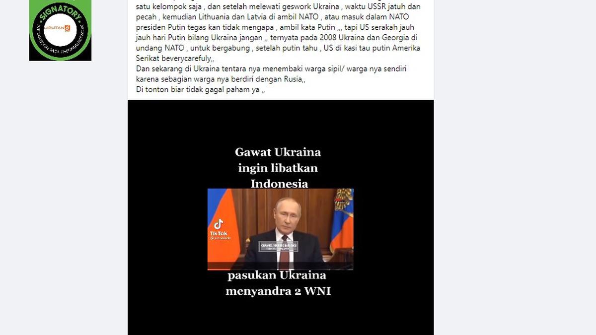 Kumpulan Hoaks Seputar Ukraina, Simak Faktanya