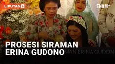 Acara siraman ini digelar di kediaman Erina Gudono di Sleman, Yogyakarta. Tubuh calon istri Kaesang Pangarep itu dibasuh oleh air yang diambil dari tujuh mata air berbeda dan oleh tujuh pinisepuh.