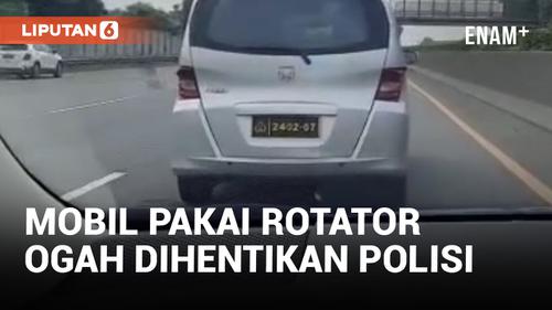 VIDEO: Mobil Berotator dan Gunakan Pelat Dinas Polri Kejar-kejaran dengan Polisi di Jalan Tol