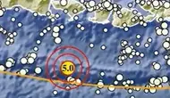 Gempa Magnitudo 5,0 mengguncang wilayah Kuta Selatan Bali, Jumat malam (26/4/2024). (Liputan6.com/ Dok BMKG)