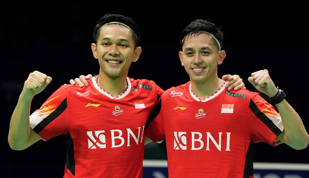 Berhasilnya tim Thomas Indonesia melengkapi keberhasilan tim putri yang sebelumnya memastikan diri berlaga di final Piala Uber 2024. (AP Photo/Ng Han Guan)