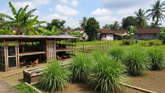 Serai, Tanaman yang Cocok Ditanam Dekat Kandang Ayam Kampung/Gemini AI