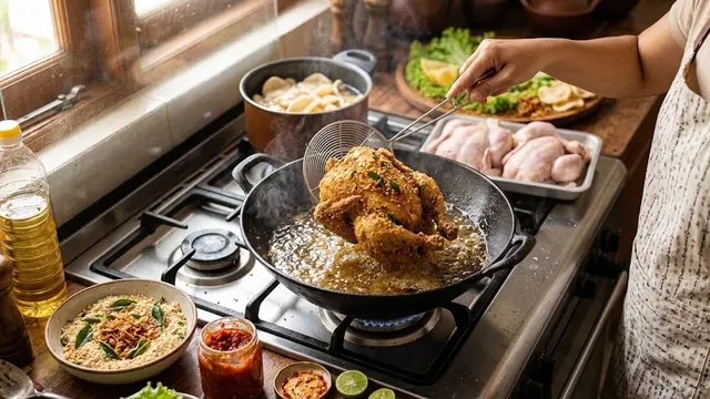 Cara Menggoreng Ayam Utuh agar Matang Merata