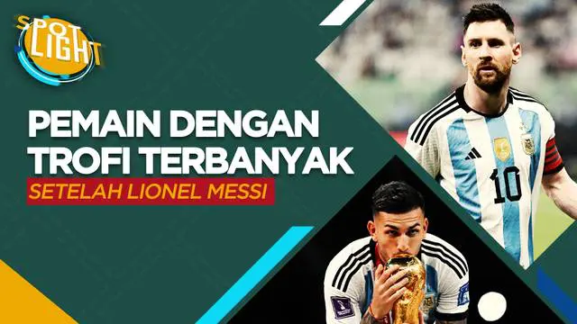 Berita video empat pemain Timnas Argentina dengan koleksi trofi terbanyak bersama klub dan timnas, setelah Lionel Messi. Terbaru ada Julian Alvarez yang berhasil treble winner.
