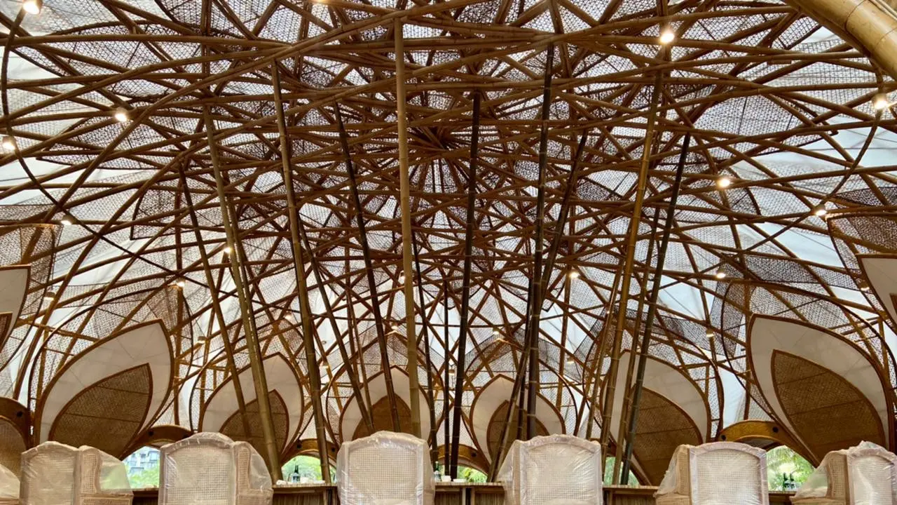Bamboo Dome di The Apurva Kempinski, Nusa Dua, Bali, tempat Presiden Joko Widodo menjamu para kepala delegasi KTT G20 pada Selasa (15/11/22). (TITO SIANIPAR/ Tim Komunikasi & Media G20)
