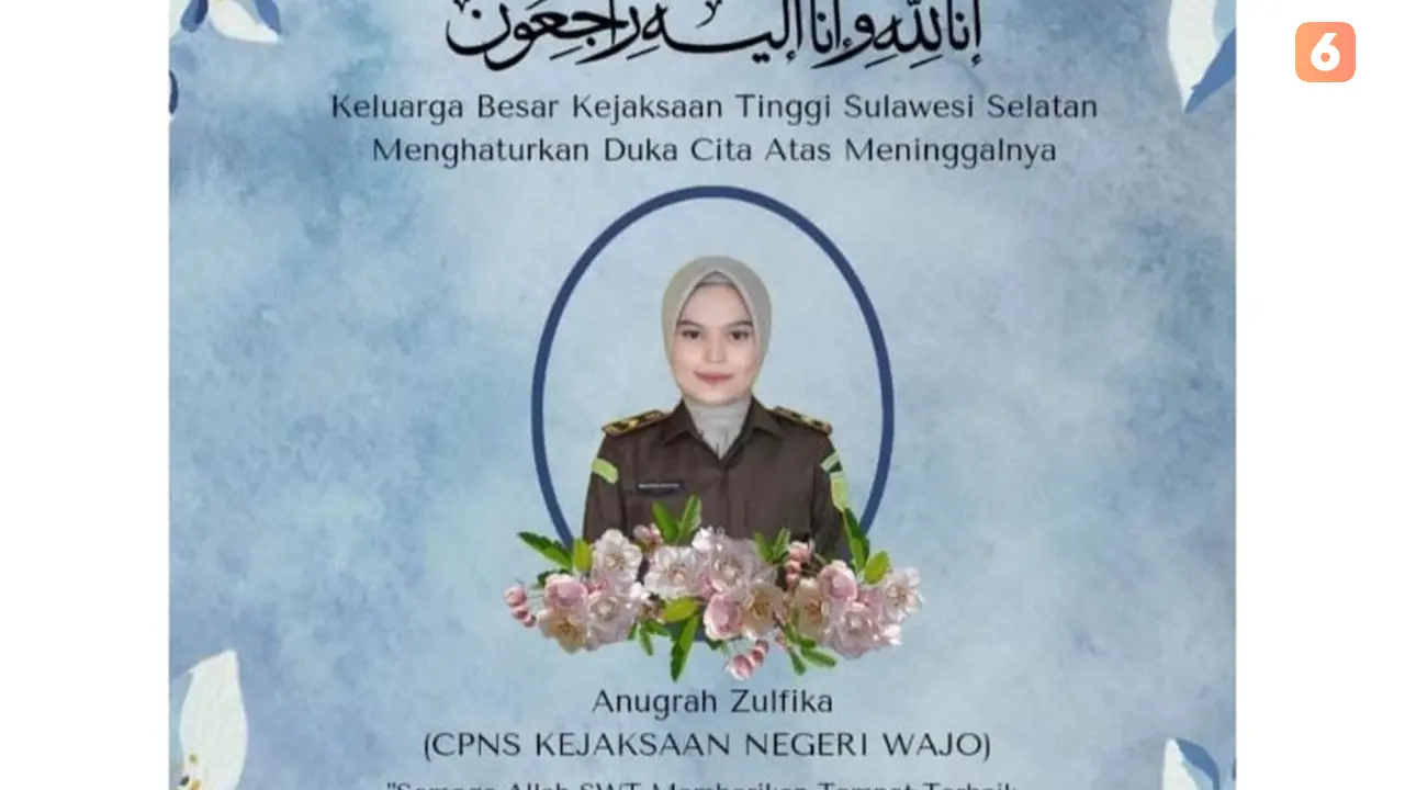 Ucapan duka atas meninggalkan Pegawai Kejari Wajo yang jadi korban ledakan (Liputan6.com/Istimewa)