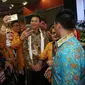 Gubernur DKI Basuki Tjahaja Purnama atau Ahok menghadiri acara pengukuhan pengurus Dewan Pimpinan Pusat (DPP) Partai Hanura 2016-2020 di SICC, Bogor, Rabu (22/2). Turut hadir Presiden Jokowi dan sejumlah menteri Kabinet Kerja. (Liputan6.com/Johan Tallo)