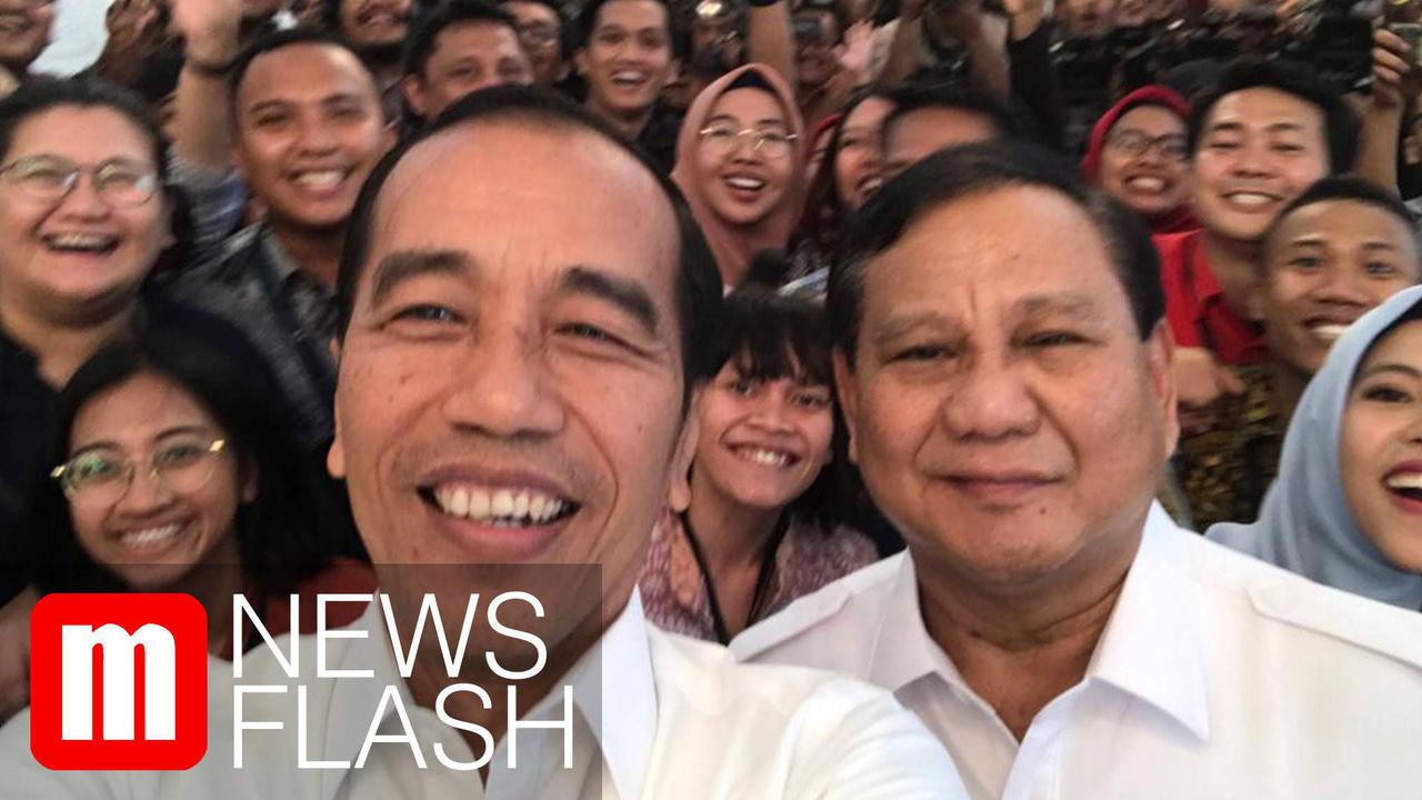 VIDEO: Kompak Berkemeja Putih, Prabowo Siap Gabung Koalisi Jokowi