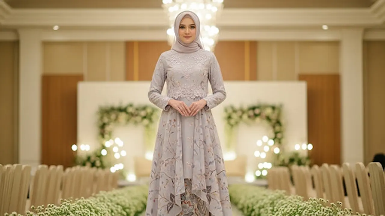 Model Gamis Potongan Princess Kombinasi Brukat yang Anggun
