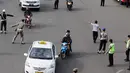 Uji coba larangan kendaraan roda dua ini akan diterapkan selama satu bulan, Jakarta, Rabu (17/12/2014). (liputan6.com/Faizal Fanani)
