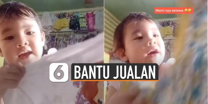 VIDEO: Aksi Balita Bantu Promosikan Jualan Ibunya, Bicaranya Menggemaskan