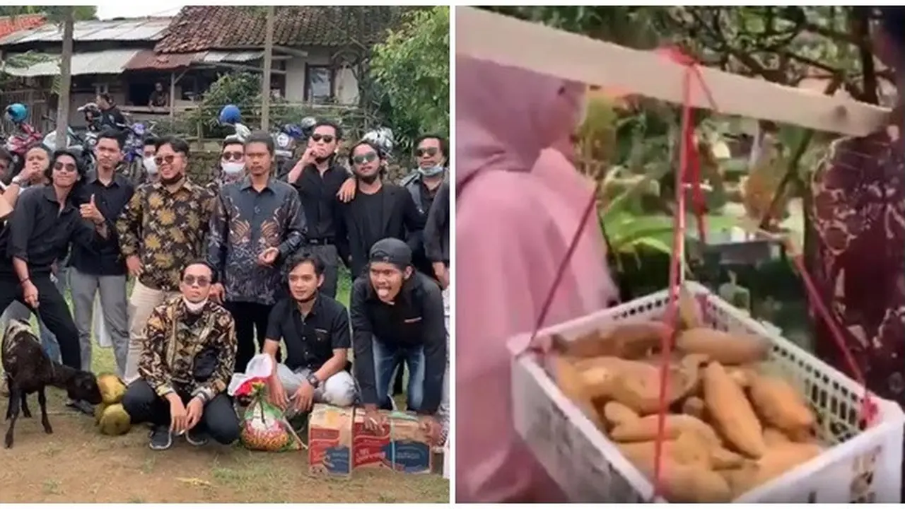 Viral Rombongan Bawa Kambing dan Ayam di Pernikahan Teman, Kocak Banget