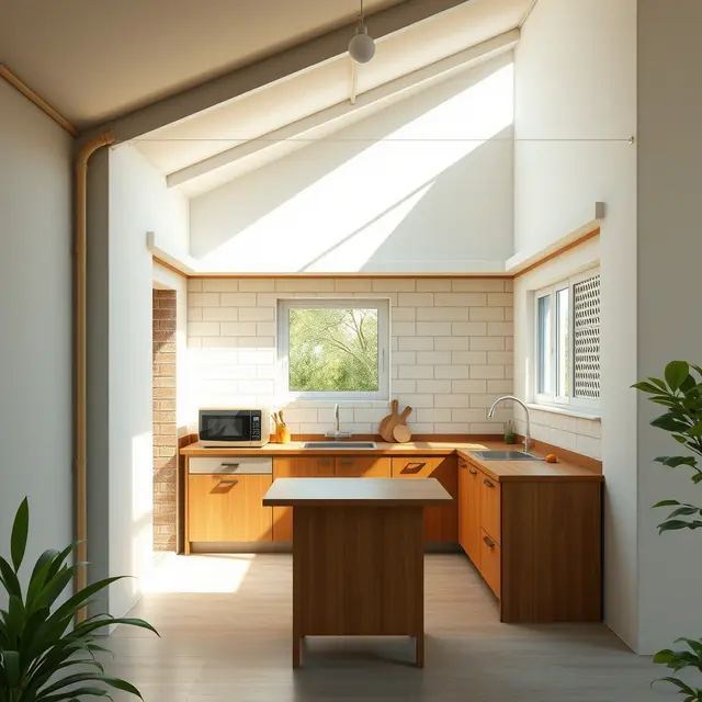 Desain Dapur Terbuka Dibelakang Rumah Sederhana
