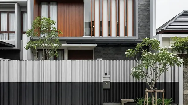 9 Model Pagar Vertical Slat Super Rapat Full Privasi dan Anti Maling, Hunian Modern