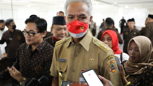 Gubernur Jawa Tengah Ganjar Pranowo saat menghadiri acara di Gedung Gradhika Bhakti Praja, Kota Semarang. (Istimewa)