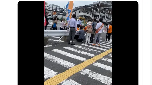Momen setelah Mantan PM Jepang Shinzo Abe ditembak.