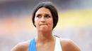 Leryn Franco memiliki rekor lemparan sejauh 57.77 meter yang diraihnya pada tahun 2012 pada ajang Ibero-American Championships in Athletics di Venezuela. (AFP/Valery Hache)
