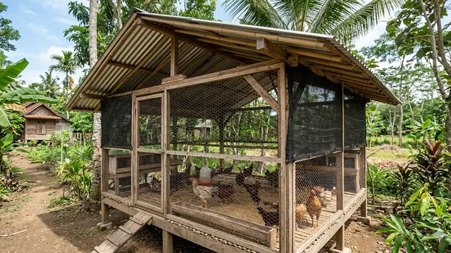 Desain Kandang Ayam dengan Ventilasi Alami (Foto: Gemini AI)