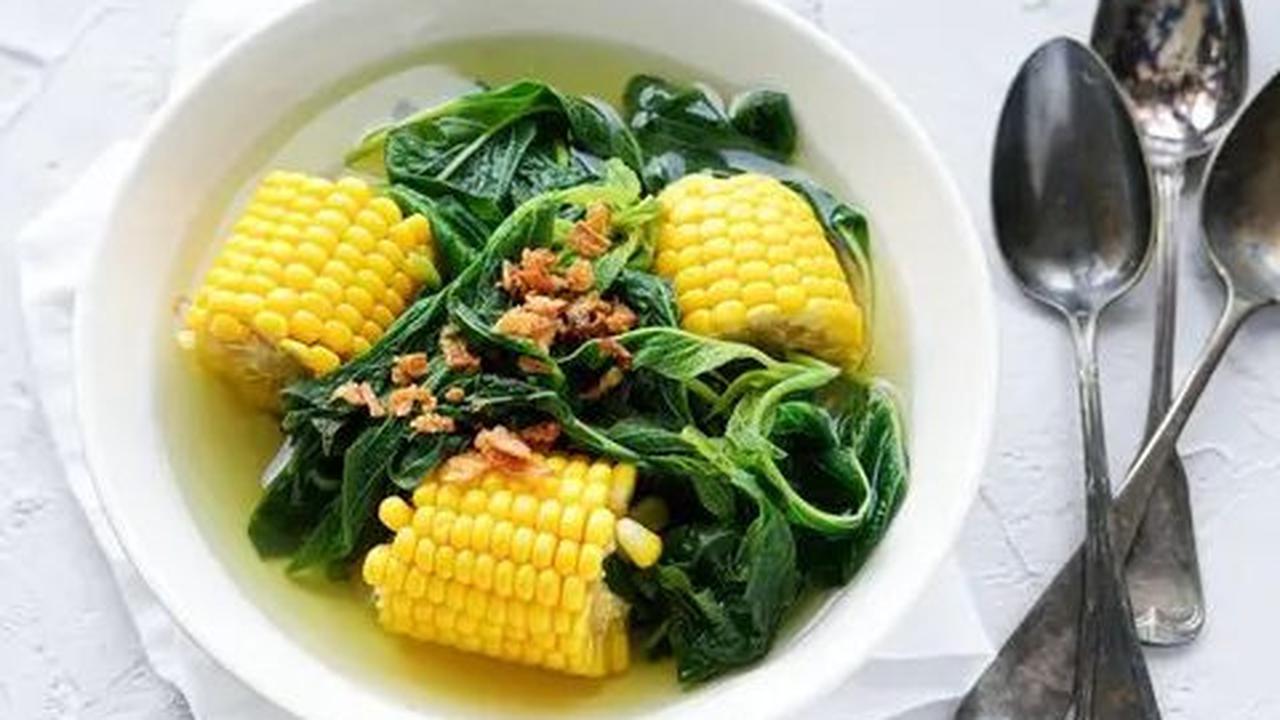 4. Resep Sayur Bening Jagung Bayam<br>