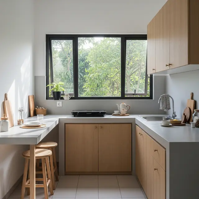 9 Inspirasi Dapur Sempit tapi Rapi dengan Pencahayaan Alami, Desain Efisien