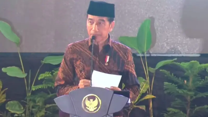 Presiden Jokowi membuka Muktamar ke-18 PP Pemuda Muhammadiyah di Balikpapan, Kalimantan Timur, Rabu (22/2/2023). (Istimewa)