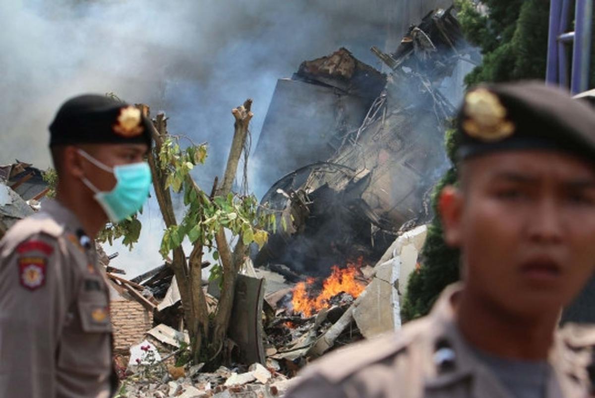 Suasana pencarian korban kecelakaan Hercules C-130