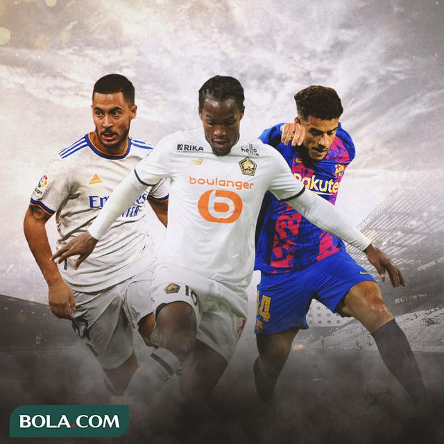 Ilustrasi - Eden Hazard, Renato Sanches, Philippe Coutinho