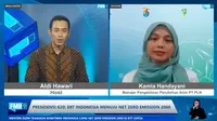 Kamia Handayani, Manajer Pengelolaan Perubahan Iklim PT PLN dalam diskusi "Presidensi G20: EBT Indonesia Menuju Net Zero Emission 2060" yang diselenggarakan secara daring, Senin (22/11/2021).