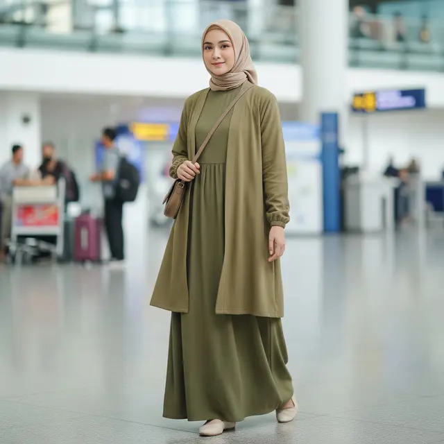 9 Model Gamis Praktis untuk Traveling Jauh, Tampil Modis dan Nyaman