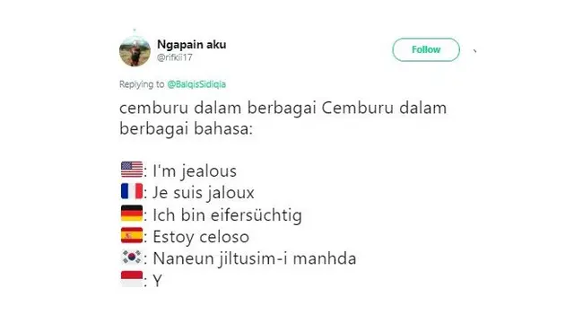Terjemahan Cemburu