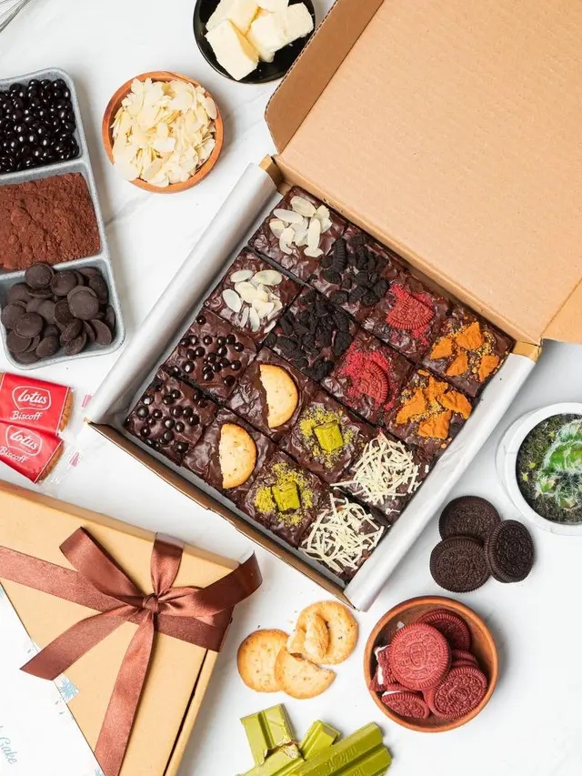 Fudgy Brownies Mini Bite Lezat dan Unik dari Joy Food Produk, Bebas Pilih Topping