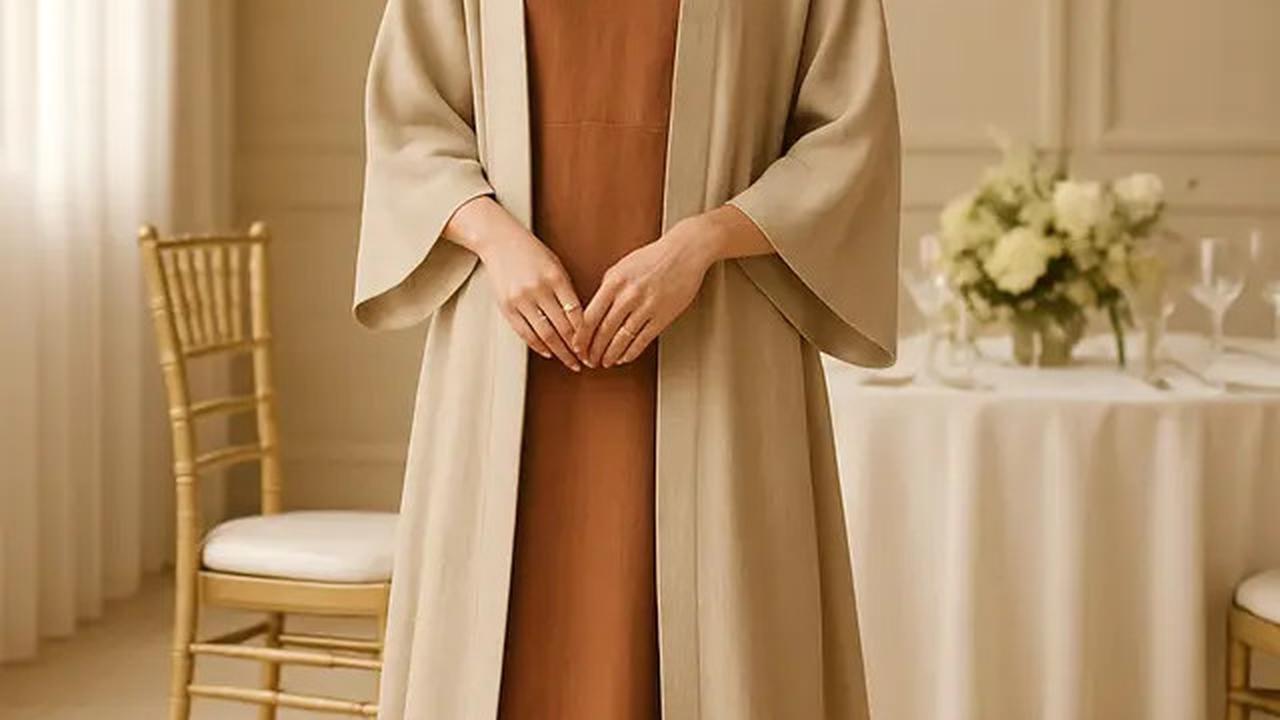 8 Model Long Dress Polos Kombinasi Outer Kimono Terbaru 2025, Tampil Elegan dan Modis