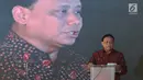 Ketua Bawaslu RI, Abhan memberi sambutan perayaan HUT Bawaslu ke-11 di Jakarta, Selasa (9/4). Selain merayakan Hut ke-11, Bawaslu merilis pemuktahiran dari Indeks Kerawanan Pemilu 2019. (Liputan6.com/Helmi Fithriansyah)