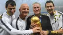 Didier Deschamps sukses membawa Timnas Prancis menjadi juara di Piala Dunia 2018. Deschamps akhirnya kembali membawa Les Blues tampil di final Piala Dunia 2022 usai menumbangkan Maroko. (AFP/Franck Fife)