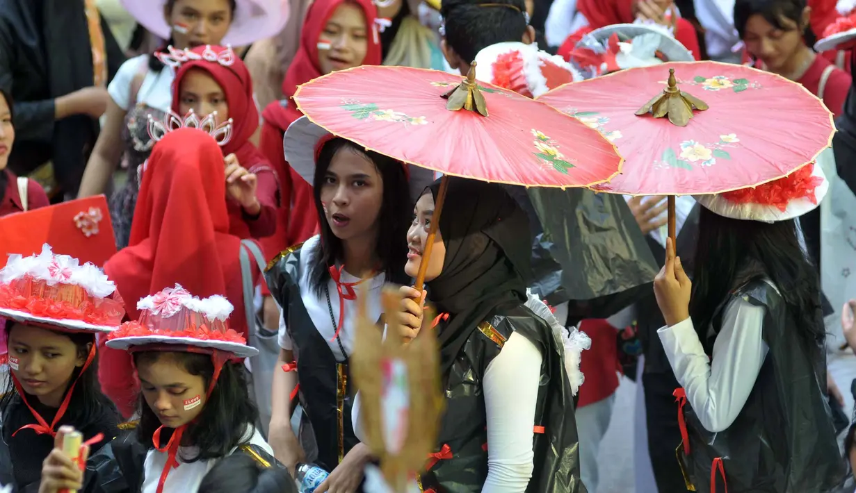 Karnaval diikuti ratusan pelajar sekolah BPS&K Jakarta. (merdeka.com/Imam Buhori)