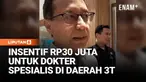 Menteri Kesehatan Budi Gunadi Sadikin menyampaikan insentif sebesar Rp 30 juta bagi dokter spesialis yang bertugas di daerah tertinggal, terdepan, dan terluar atau 3T, mulai Januari 2026.