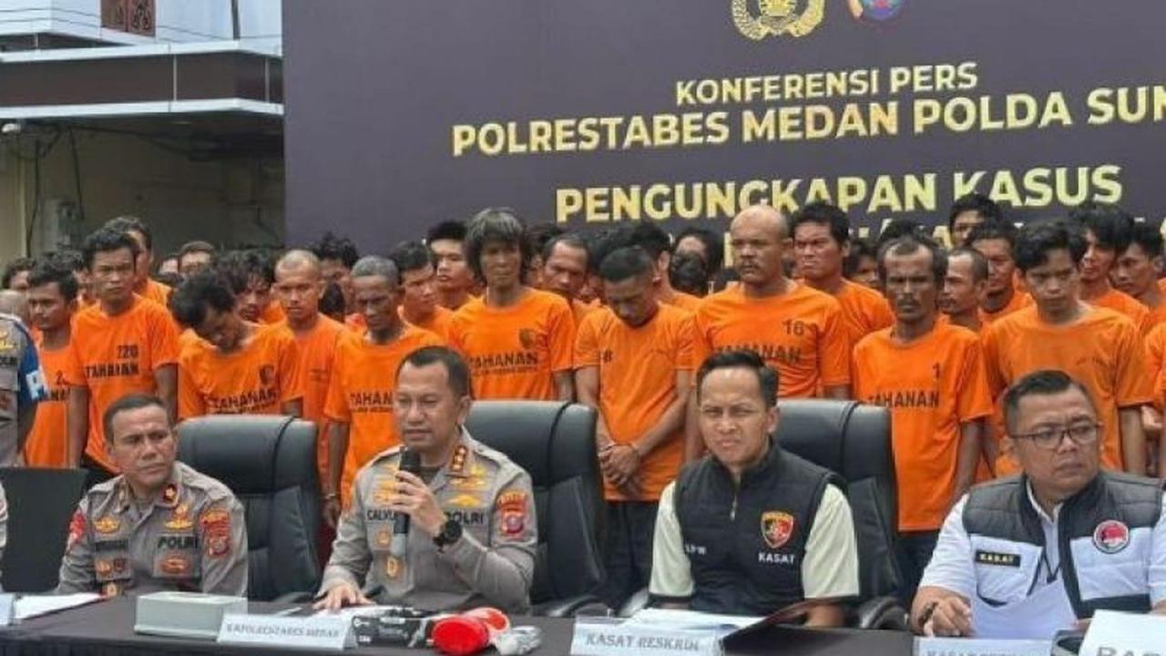 Dalam 8 Hari, Polrestabes Medan Tangkap 87 Tersangka Kejahatan, Terbanyak Kasus Narkoba